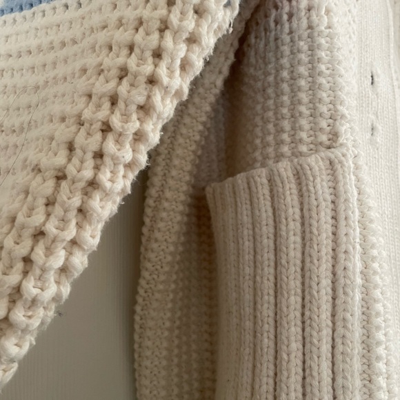 Maeve High-Collar Mixed-Stitch Cardigan Sweater - Picture 6 of 7